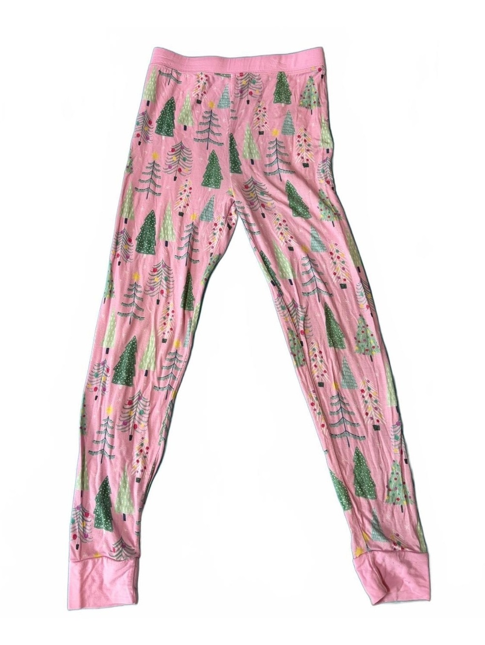 Little Sleepies Christmas Tree Bamboo Pajama Pants Pink Girls Size 7/8